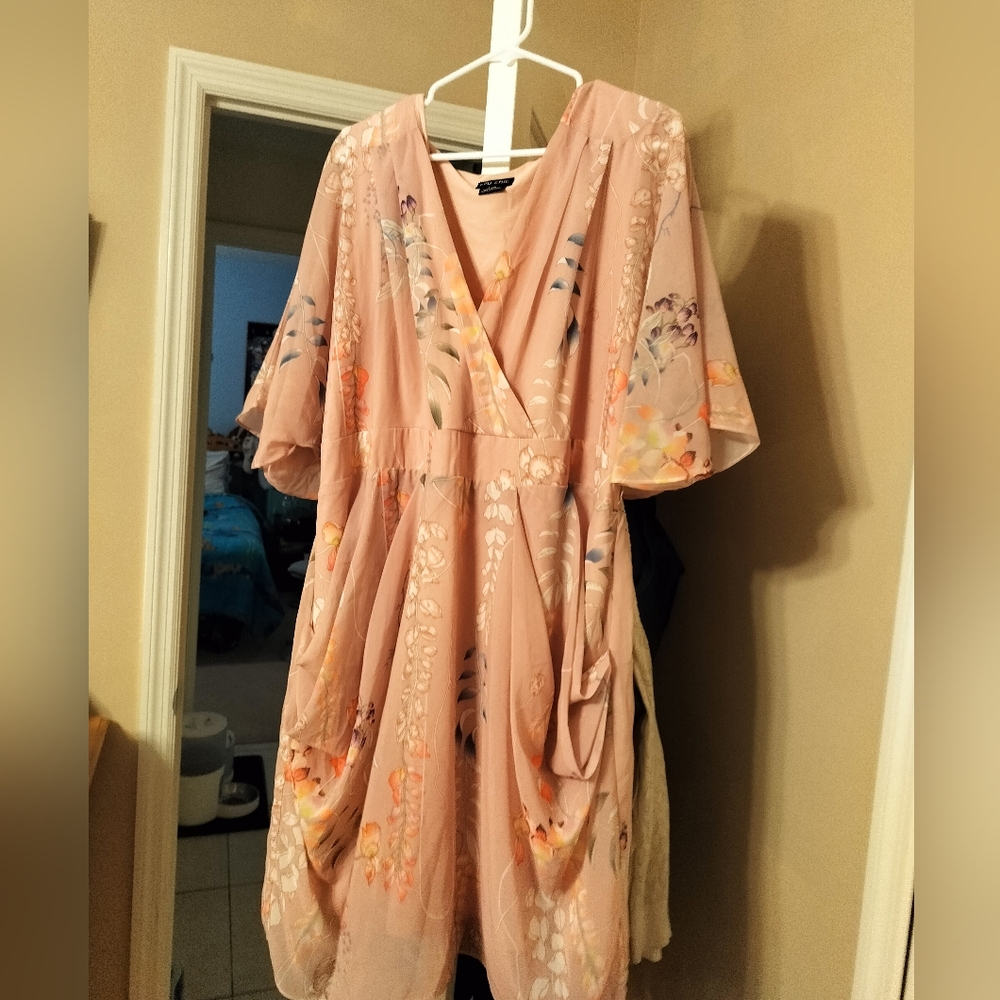 Pink floral dress